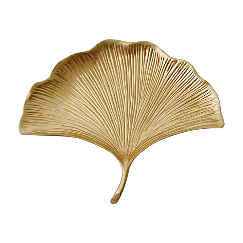 Small Leaf Shaped Trinket Dish, Decorative Gold Jewelry Dish Tray, Ring Hodler Dish Jewelry Organizer - color: Ginkgo