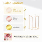 NUPTIO Gold Metal Rectangular Vase, 2 Pcs 15.75 inches Tall, Elegant Floral Centerpiece for Wedding, Housewarming, Mother's Day, Birthday, Anniversary, Party Decorations - size: 15¾ inch Tall