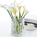 Aoderun Glass Vase Crystal Vase Heavy Duty Large Flower Vase for Dining Table Kitchen Office Home Shelf Wedding Living Room Centerpieces(Clear) - color: Clear