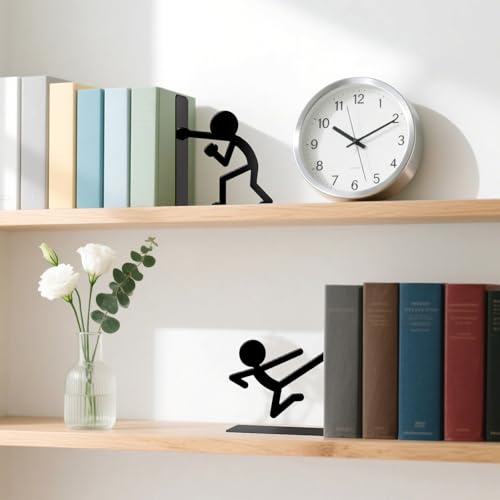 Metal Bookends Martial Arts People Bookends Decorative Cute Book Ends for Shelves Bookshelf Reading Decor Bookshelf Decor Space-Saving Desk Organizer for Book Lovers Gift - style: Martial Arts People Decorative Bookends