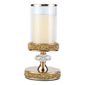 Candle Holder, Pillar Candle Holders, Crystal Candlesticks Holder for Wedding, Parties, Events, Chirstmas,Home Decor, Table Centerpieces CH028D (S) - size: Gold ( S )