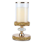 Candle Holder, Pillar Candle Holders, Crystal Candlesticks Holder for Wedding, Parties, Events, Chirstmas,Home Decor, Table Centerpieces CH028D (S) - size: Gold ( S )