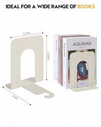 Honagu Bookends, Metal Book Ends, Bookends for Shelves, Book Holder Stopper for Heavy Books, /CDs/DVDs (1 Pair/2 Pieces, Milky White) - color: Milky White