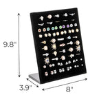 Hiceeden 4 Pack Velvet Ring Display Stand, 50 Slots Rings Organizer Jewelry Display Tray, L-Shaped Ring Holder Display for Selling Earrings Rings, Black