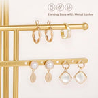 Lolalet Bracelet Display Stand Necklaces Holder, 5 Tiers Jewelry Organizer and Storage Rack with Velvet Slot and Metal Base, for Women Bangles Watches Ring Earrings -White - color: White