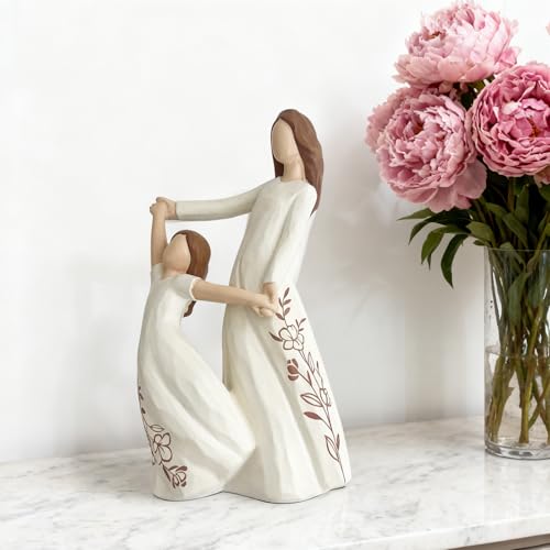 Mother Daughter Dancing Resin Figurine, 6.1" H,Cherished Gifts for Mom & Daughter, Birthday Wedding Mother's Day Timeless Keepsake Decor - style: Dance