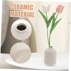 Happyyami Ceramic Flower Vase Modern Minimalist Aesthetic Vase for Home Decor Stylish Centerpieces for Living Room Office Table Arrangements Elegant Smooth Surface Versatile