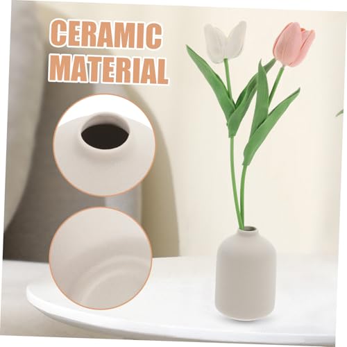 Happyyami Ceramic Flower Vase Modern Minimalist Aesthetic Vase for Home Decor Stylish Centerpieces for Living Room Office Table Arrangements Elegant Smooth Surface Versatile