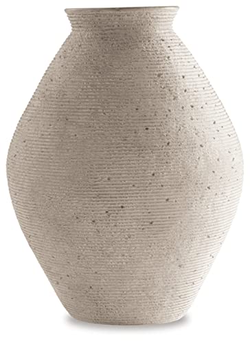Signature Design by Ashley Hannela 17" Modern Distressed Polyresin Vase, Antique Tan - color: Tan, size: 17 inch