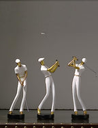 HAUCOZE Golf Figurine Statue Golfer Sculpture White Modern Home Decor Sports Office Gift Polyresin 9.6 Inch