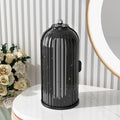GAXmi Makeup Brush Holder with Lid Cosmetic Tools Organizer 360 Rotating Waterproof Dustproof Beauty Brushes Storage for Vanity, Dark Black - color: Dark Black