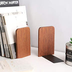 Muso Wood Book Ends for Shelves, Non-Slip Bookends, Heavy Duty Wooden Bookend Support for Books and Movies (Sapele 2 Pairs) - color: Sapele-2 Pairs