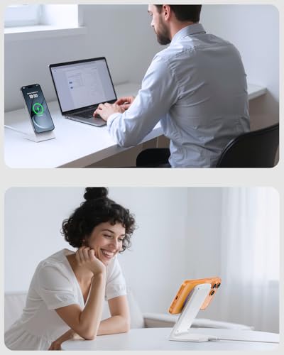 Mag.Safe Charger Stand, Magnetic Wireless Charging Station for iPhone 17/16/15/14/13/12 Series (Lunar White) - color: Lunar White