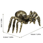 Brass Spider Figurine, Japanese Style Fengshui Wealth Sculpture Lucky Statue Tea Pet Miniature Artware Collectible Figure for Home Office - color: 1 Spider Statue