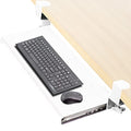 VIVO Large Clamp-on Computer Keyboard and Mouse Under Desk Slider Tray, 27 x 11 inch Pull Out Platform Drawer, White, MOUNT-KB05W - color: White, size: 27 inch