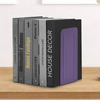 Acrimet Metal Bookends, Jumbo Size 9" H x 4" W x 4-1/2" D, Non-Skid Book Stand for Shelves, Heavy Duty Book Stopper, Purple, 1 Pair - color: Purple