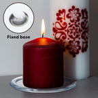 HOMSFOU Clear Glass Pillar Candle Holder Plates, 5.11 Inch Round Crystal Tray - Glass Plate for Aromatherapy Candles, Home Decor, Wedding Banquet, 2 Pack