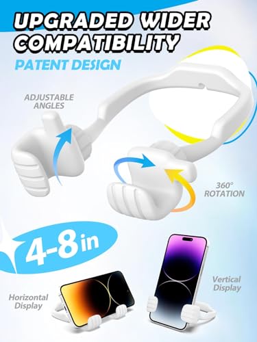 Easter Basket Stuffers for Teens Boys Girls Adults Cell Phone Stand Patented 2 Pack White Thumbs Up Lazy Phone Holder Cell phone Stand for Desk Fun Easter Gifts for Kids Men Women Wife Birthday - color: White, size: 2