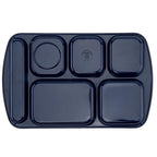 G.E.T. 6 Compartment School Cafeteria Tray, Right Handed, 10" x 15", Navy Blue (4 Pack) - color: Navy Blue, size: 10" x 15", style: 4 Pack Right Handed Trays