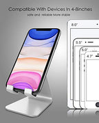 CreaDream Cell Phone Stand, Cradle, Holder,Aluminum Desktop Stand Compatible with Switch, All Smart Phone, iPhone 11 Pro Xs Max Xr X Se 8 7 6 6s Plus SE 5 5s-Silver - color: Silver