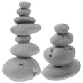 Zerodeko Simulated Stone Stacking Ornaments 2-Piece Miniature Garden Stone Cairn Sculpture for Zen Garden Desk Table Decor Indoor Outdoor Micro Landscape
