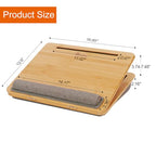 Portable Lap Desk Laptop Desk Tray with Cushion, Laptop Pad Bed Tray, Adjustable Angle Portable,for Home Sofa, Bed, Couch and car. Cushioned Lap Desk Tray Bamboo - size: 12.6" x 16.8" Angle Adjust