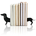 Novabright Wiener Dog Dachshund Silhouette Metal Bookends Set of 2 Dachshund Book Ends for Shelves Decorative Bookshelf Home Office Desk Bookshelf Decor Gift for Dog Lovers and Reading Enthusiast