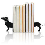 Novabright Wiener Dog Dachshund Silhouette Metal Bookends Set of 2 Dachshund Book Ends for Shelves Decorative Bookshelf Home Office Desk Bookshelf Decor Gift for Dog Lovers and Reading Enthusiast