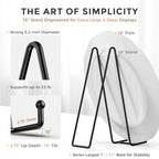 TR-LIFE 16 Inch Heavy Duty Plate Stand (2 Pack) - Metal Display Easel for Large Plates, Picture Frames, Signs, Posters, and Decorative Platters - size: 16 Inch