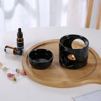Essential Oil Burner for Scented Oil, Oil Warmer, Tealight Wax Melt Warmer, Candle Diffuser, Tea Light Holder, Black - color: Black