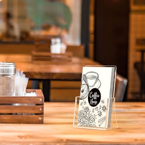 HIIMIEI 2 Pack 4 inch Wide Acrylic Brochure Holders for Pamphlets, Cards, Brochures, Magazines, Literature, Pamphlets Display Stand for Countertop - size: 4''x 6''