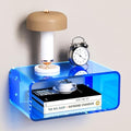 Acrylic Floating Nightstand, Bedside Table, Nightstand Shelf Wall Mounted Bedside Shelf (Blue, Small) - color: Blue