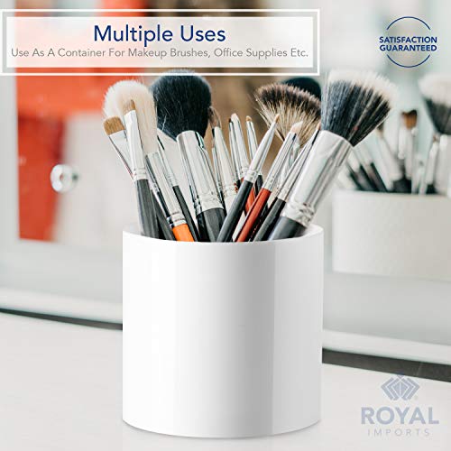 Royal Imports Flower Acrylic Vases Cylinders - Decorative Centerpiece Display for Home or Wedding - Non Breakable Plastic, 6" - White - size: 6"x6"