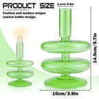 Clear Taper Candle Holders Glass Candle Stick Holder Modern Candle Holders for Tapered Candlesticks Wedding Reception Centerpieces Christmas（Dark Green） - color: Color 5
