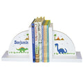 My Bambino Personalized Bookends Custom White Wood Book Ends for Children's Books | Baby Shower & Nursery Gift (Dinosaur) - color: Dinosaur