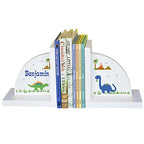 My Bambino Personalized Bookends Custom White Wood Book Ends for Children's Books | Baby Shower & Nursery Gift (Dinosaur) - color: Dinosaur