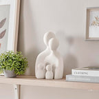 Danya B. Hans Cream Abstract Nesting Three Piece Family of 4 Decorative Accent Matte Ceramic Sculpture Figure Set