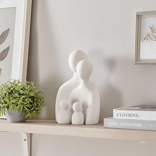 Danya B. Hans Cream Abstract Nesting Three Piece Family of 4 Decorative Accent Matte Ceramic Sculpture Figure Set