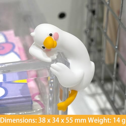 Cute White Duck Decor Figurines - 4PCS Mini Resin Duck Statues for Computer Monitor, Desk, Car Dashboard, Bookshelf - Funny Animal Ornaments for Home Office Decor, Unique Gifts for Women, Kids - color: Yy