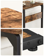 Small End Tables, Nightstand Set of 2, C Shaped Couch Side Table, Sofa TV Tray Table, Night Stand, Nightstands for Bedroom, Bedside, Living Room ET-YB-BRW2 - color: Rustic Brown