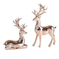 Statue Decorations Two Piece Set of Elk TV Cabinet Decoration, Light Luxury Home Decor, Living Room Electroplating Process, Wine Cabinet Decoration Home Decor Object(Rose Gold)