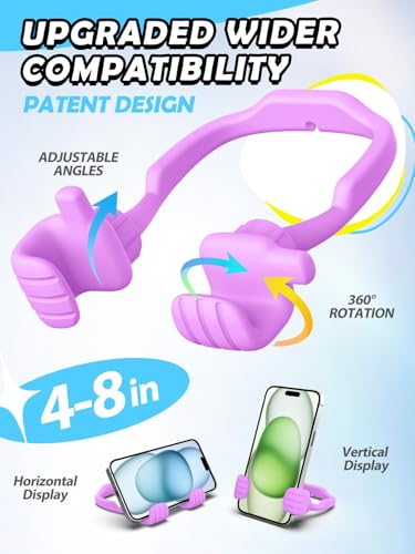 Stocking Stuffers for Teens Girls Adults Cell Phone Stand: Upgrade Adjustable Thumbs Up Lazy Phone Holder for Desk Cool Gadgets Fun Birthday Gifts Ideas for Kids Teenager Women Gifts for Christmas - color: Bright Purple