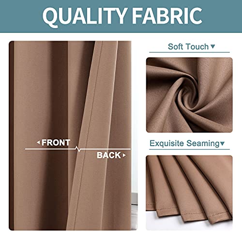 ChrisDowa Small Window Curtains 40 inches Long for Bedroom - Grommet Short Thermal Insulated Room Darkening Curtains for Kitchen (2 Panels, Cappuccino, 29 x 40 Inch) - color: Cappuccino, size: 29"W x 40"L (Pack of 2)