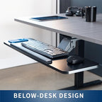 VIVO Adjustable Computer Keyboard and Mouse Platform Tray, 34 x 10 inch Ergonomic Under Table Desk Mount Drawer Underdesk Shelf, Black, MOUNT-KB36B - color: Black, size: 34"