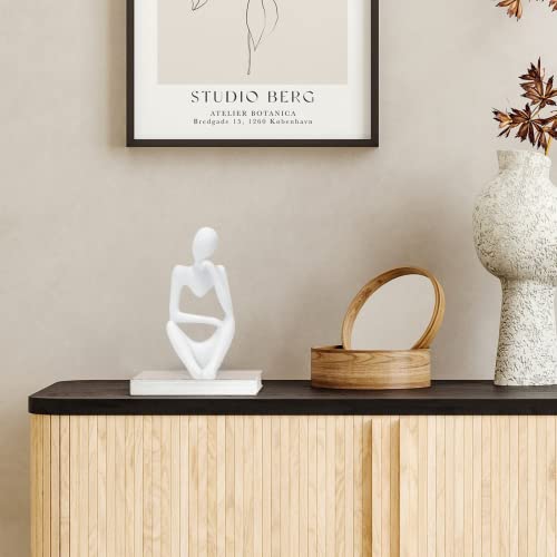 INNOLITES Resin Statue Thinker Style Decoration Abstract Sculptures Collectible Figurines for Home Decor Modern Office Shelf Desktop(White Right) - color: White-right