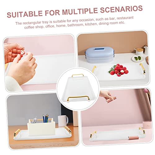 TIDTALEO Rectangular Plastic Serving Tray Minimalist Fruit and Jewelry Storage Dish Multi Purpose Holder for Home Decor Easy to Clean Versatile Use for Snacks and Sundries
