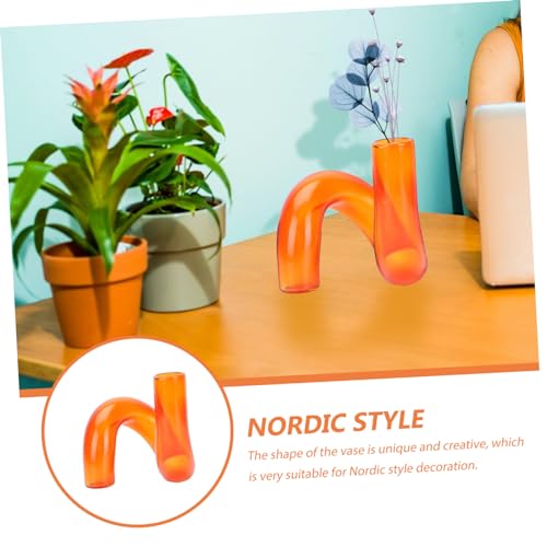 Happyyami 1pc Nordic Hydroponic Vase Unique Creative Glass Flowerpot for Home Decor Stylish Special Shaped Design for Shops Restaurants and Living Spaces