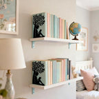 Peacoblue Metal Bookends for Shelves, Modern Decorative Heavy Duty Study Book Ends Stoppers for Office Desk Shelf Room 5.3x4.3x7.9 Cast Iron Simple Tall Bookends 1 Pair (Girl Reading Under a Tree) - style: Girl Reading under a Tree