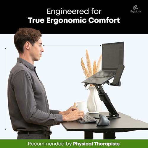 3-in-1 Adjustable Laptop Stand, Book Stand, and Phone Holder - 360° Rotating Display for All Laptops - 2–21" Height for Ergonomics - Office Desk Accessories - Stylish - Patented - Sky Black