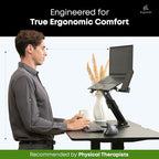 3-in-1 Adjustable Laptop Stand, Book Stand, and Phone Holder - 360° Rotating Display for All Laptops - 2–21" Height for Ergonomics - Office Desk Accessories - Stylish - Patented - Sky Black